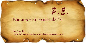 Pacurariu Euszták névjegykártya